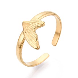 Регулируемые 304 открытые манжеты из нержавеющей стали для женщин, рыбий хвост