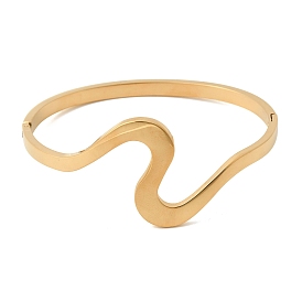 304 женские шарнирные браслеты из нержавеющей стали, волна, ионное покрытие (ip)