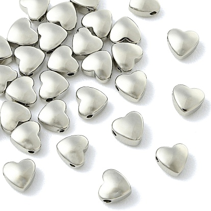 SHEGRACE Brass Beads, Heart, Cadmium Free & Lead Free & Nickel Free