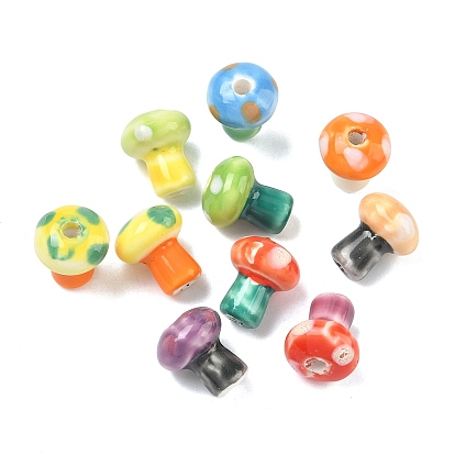 Фарфоровые бусины ручной работы, гриб, пастельный фарфор