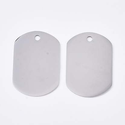 201 Stainless Steel Pendants, Rectangle, Blank Stamping Tag