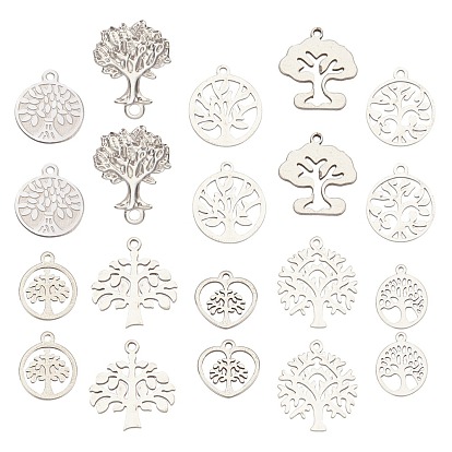 Colgantes/dijes de acero inoxidable, árbol de la vida