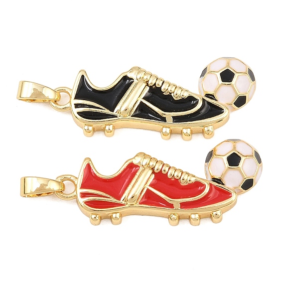 Латунь эмаль подвески, обуви, реальный 18 k позолоченный