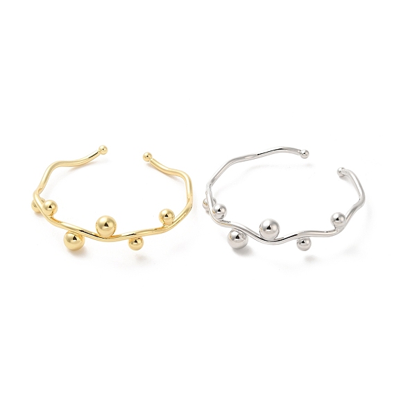 Латунь манжеты браслеты, круглый шар