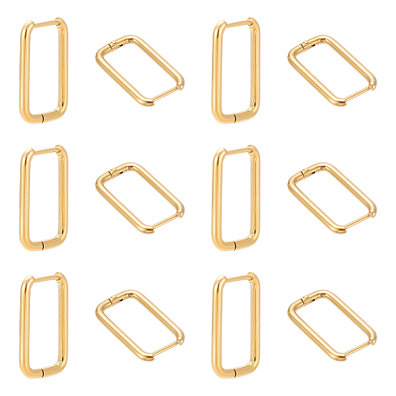 6 пары 201 серьги-кольца из нержавеющей стали, с 316 хирургическими штифтами из нержавеющей стали, реальный 18 k позолоченный