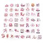 50Pcs Cartoon Vinyl Pink Ribbon Stickers, Waterproof Breast Cancer Decals for DIY Scrapbooking, Art Craft