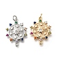 Подвески-подвески из латуни с разноцветными кубическими цирконами и солнечными подвесками, без кадмия, без никеля и без свинца, с прыжковых колец
