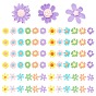 72Pcs 3 Style  Opaque Resin Cabochons, Mixead Flower