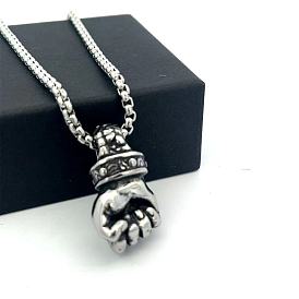 Минималистичный хип-хоп 304 подвески в виде кулака из нержавеющей стали для мужчин, не тускнеет