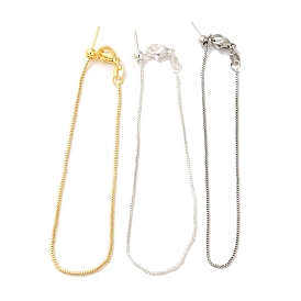Rack Plating Brass Box Chain Bracelet Making, with Lobster Claw Clasps, Long-Lasting Plated, Cadmium Free & Lead Free