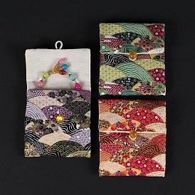 Chinese Style Square Cloth Button Pouches, Gift Jewelry Packaging Bag for Earrings Bracelet Packaging