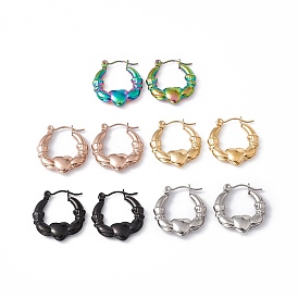 304 Stainless Steel Claddagh Earrings, Hoop Earrings for Women