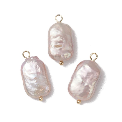 Натуральные кеши жемчужные подвески, прямоугольные подвески с 304 петлями из нержавеющей стали, старинный белый