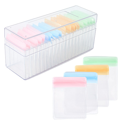 Прямоугольные прозрачные шкатулки для хранения ювелирных изделий из АБС-пластика с крышкой и ПВХ-мешочками, футляры-органайзеры для колец, Серьги, Браслеты