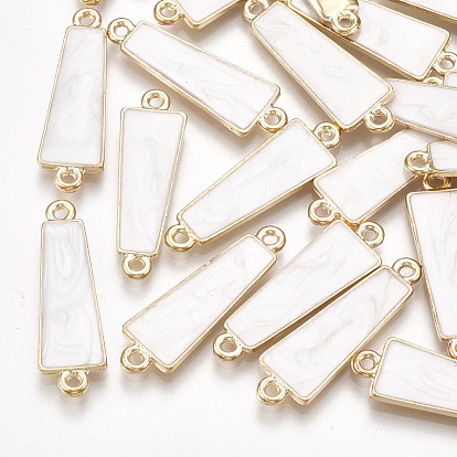 Alloy Enamel Links Connectors, Trapezoid, Light Gold