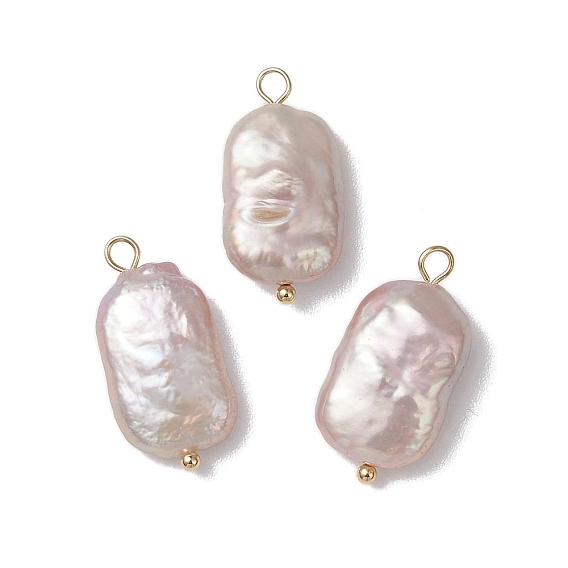 Натуральные кеши жемчужные подвески, прямоугольные подвески с 304 петлями из нержавеющей стали, старинный белый