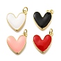 Латунь эмаль подвески, с целью перехода в кольце, без кадмия и без свинца, долговечный, стойки покрытие, шарма сердца, реальный 18 k позолоченный