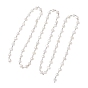 Цепочки из натурального культивированного пресноводного жемчуга, рис, с 304 фурнитурой из нержавеющей стали