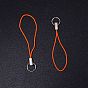Polyester Cord Mobile Straps, with Platinum Plated Iron Findings