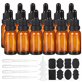 Комплект бутылки эфирного масла diy, с пустыми стеклянными флаконами, пластиковая воронка и капельница, наклейки на классной доске