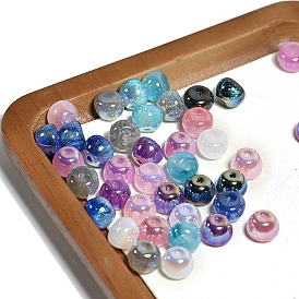 Бусины из непрозрачной смолы градиентного цвета, с блеском порошок, яблоко