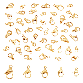 50 шт. 5 стиль вакуумное покрытие pvd 304 застежки-лобстеры из нержавеющей стали, застежки на спусковой крючок