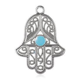   Pendentifs gros en alliage, avec l'émail, hamsa main / main de fatima / main de miriam