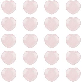 20Pcs Natural Rose Quartz Heart Palm Stone, Pocket Stone for Energy Balancing Meditation