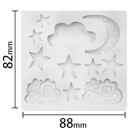 Cloud & Star & Moon Shape Food Grade Silicone Molds, Fondant Molds, For DIY Cake Decoration, Chocolate, Candy