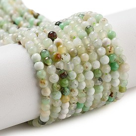 Natural Serpentine Beads Strands, Faceted, Round