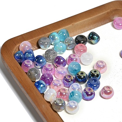 Бусины из непрозрачной смолы градиентного цвета, с блеском порошок, яблоко