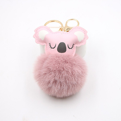 Cute Koala Pom-Pom Keychain Bag Charm Pendant for Gifts