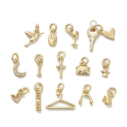 Золотые латунные подвески, с кольцами для прыжков