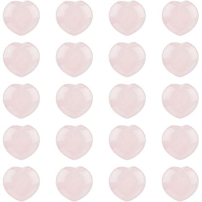 20Pcs Natural Rose Quartz Heart Palm Stone, Pocket Stone for Energy Balancing Meditation
