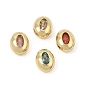 Messing pflastern Zirkonia Perlen, ellipsenförmige, Gestell, langlebig überzogen, Bleifrei und cadmium frei, echt 18 k vergoldet
