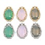 Латунные микропаве прозрачные подвески с фианитом, со стеклом, овальные амулеты, долговечный, стойки покрытие, золотые