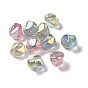 UV Plating Rainbow Iridescent ABS Plastic Glitter Beads, Nuggets