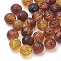 Акриловые гофрированные бусины, Имитация янтаря, круглые