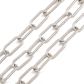 Brass Paperclip Chains, Unwelded, with Spool, Long-Lasting Plated, Rack Plating, Lead Free & Cadmium Free