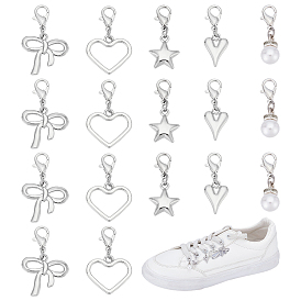 20 шт. 5 стильные подвески для обуви из сплава, Сплав с застежками когтя омара, разнообразные
