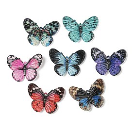 Opaque Acrylic Pendants, Colorful, Butterfly