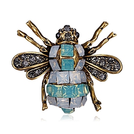 Alloy Rhinestone Brooches for Backpack Clothes, Bees