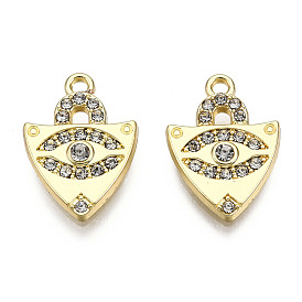 Rack Plating Alloy Pendants, with Crystal Rhinestone, Cadmium Free & Nickel Free & Lead Free, Anchor with Horse Eye
