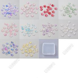 200pcs 10 couleurs capuchons de perles en résine, fleur avec phnom penh