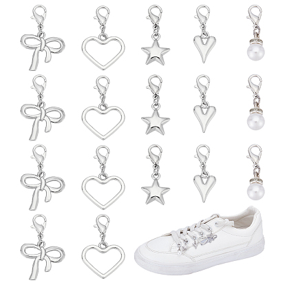 20 шт. 5 стильные подвески для обуви из сплава, Сплав с застежками когтя омара, разнообразные