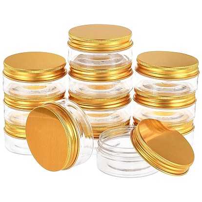 PET Plastic Bottles, with Aluminum Screw Lids, for Cream Jar, Column