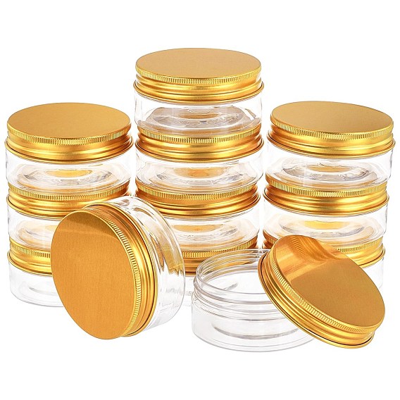 PET Plastic Bottles, with Aluminum Screw Lids, for Cream Jar, Column