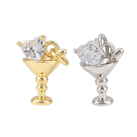 Латунные микропаве прозрачные кубические циркониевые подвески, мороженое, с целью перехода в кольце, без кадмия и без свинца, стойки покрытие, долговечный