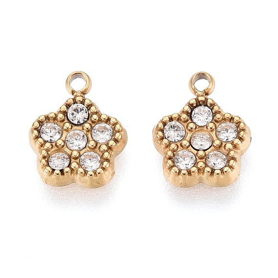 304 подвески из микро-паве из нержавеющей стали с фианитами, , ионное покрытие (ip)