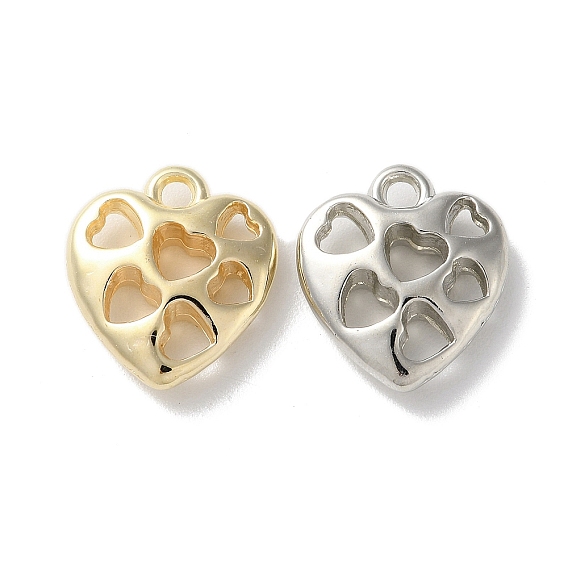 CCB Plastic Pendants, Heart Charms